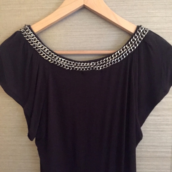 Flowy Black Top with Chains, Size: M - Picture 5 of 8